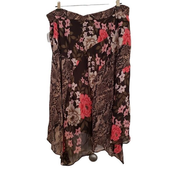 INC International Concepts Floral Snake Print Lined Midi Skirt - Picture 2 of 9